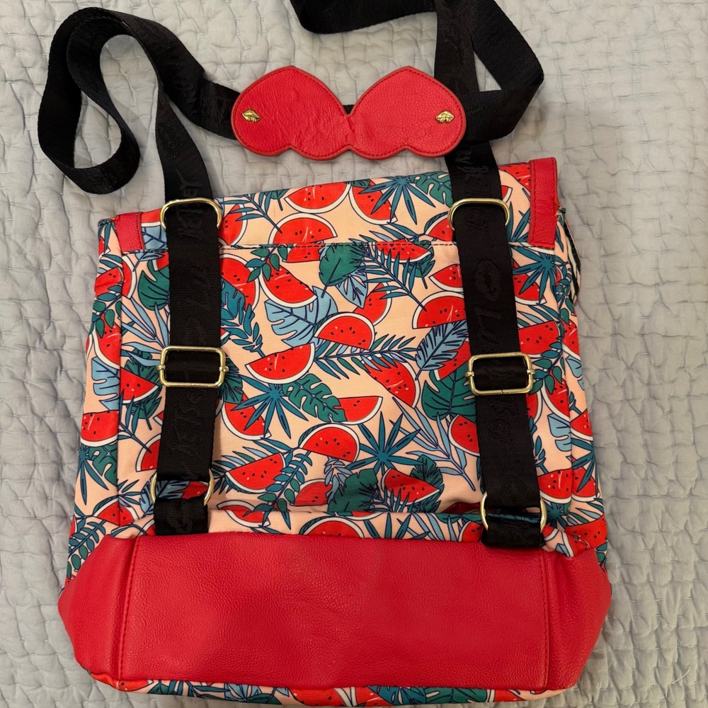 Luv Betsey by Betsey Johnson backpack watermelon and leaf print pattern - Picture 2 of 7